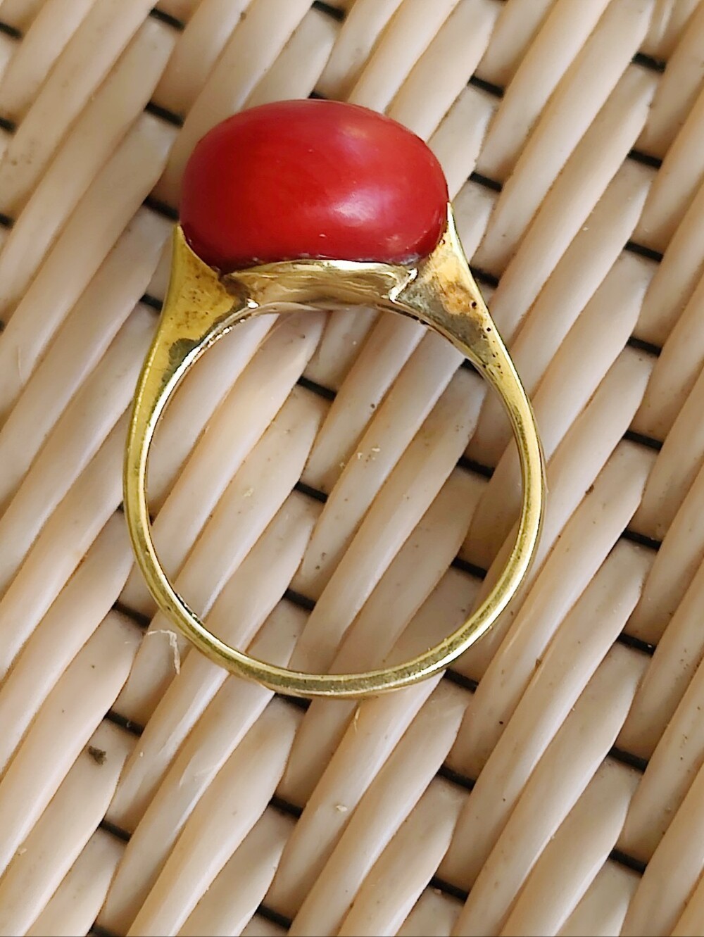 🪸 Antique 14K Gold Coral Ring - Picture 6 of 7